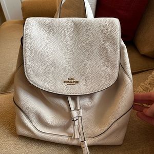 Gently used COACH cream backpack!!!